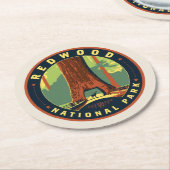 Nationaal park Redwood Ronde Kartonnen Onderzetter (Gebogen)