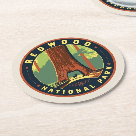 Nationaal park Redwood Ronde Kartonnen Onderzetter (Gebogen)