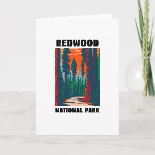 Nationaal park Redwood, roodbaars Kaart (Voorkant)