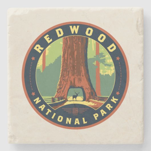 Nationaal park Redwood Stenen Onderzetter (Voorkant)