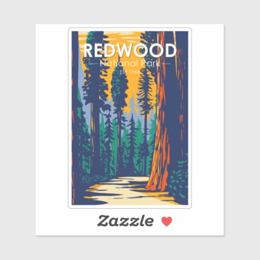 Nationaal park Redwood  Sticker (Vel)