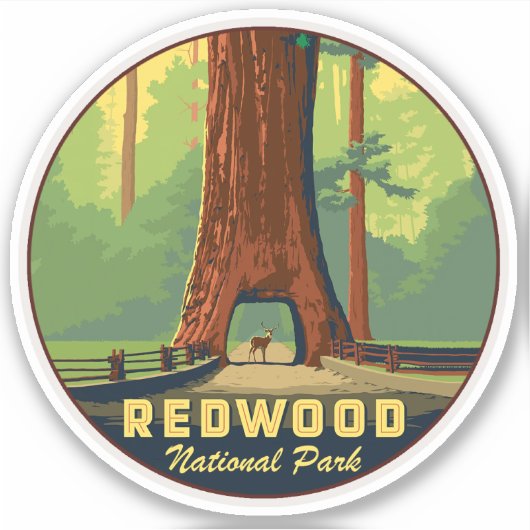 Nationaal park Redwood Sticker (Voorkant)