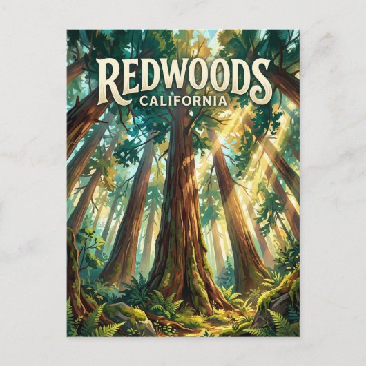 Nationaal park Redwood VS Briefkaart (Voorkant)
