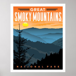 Nationaal Park Reisposter van het Grote Smoky Moun Poster