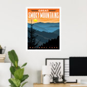 Nationaal Park Reisposter van het Grote Smoky Moun Poster (Thuiskantoor)