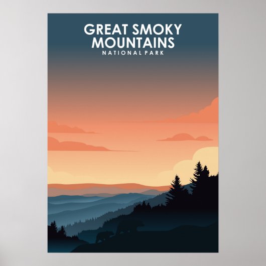 Nationaal Park Reisposter van het Grote Smoky Moun Poster (Voorkant)