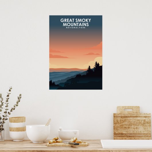Nationaal Park Reisposter van het Grote Smoky Moun Poster (Keuken)
