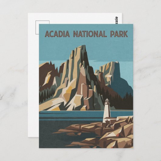 Nationaal park Retro Acadia Briefkaart (Voorkant / Achterkant)