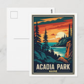 Nationaal park Retro Acadia Briefkaart (Voorkant / Achterkant)