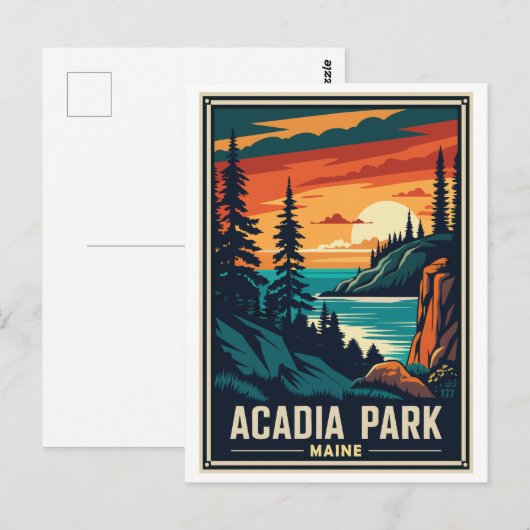 Nationaal park Retro Acadia Briefkaart (Voorkant / Achterkant)