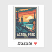 Nationaal park Retro Acadia Sticker (Vel)