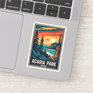 Nationaal park Retro Acadia Sticker