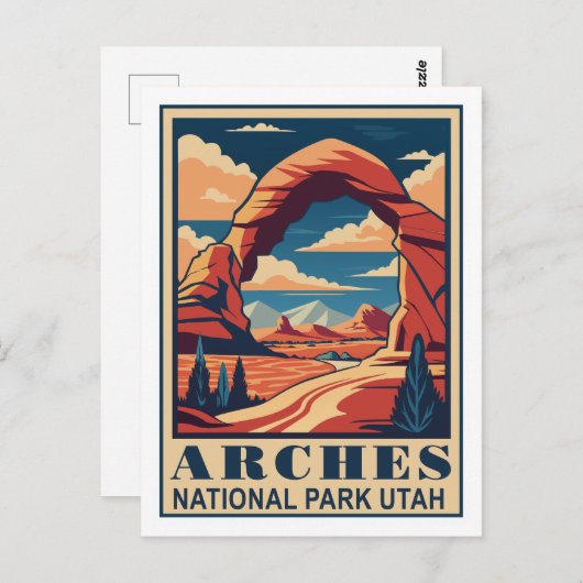 Nationaal park Retro Arches Briefkaart (Voorkant / Achterkant)