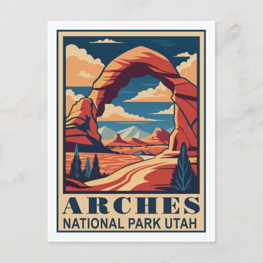 Nationaal park Retro Arches Briefkaart (Voorkant)