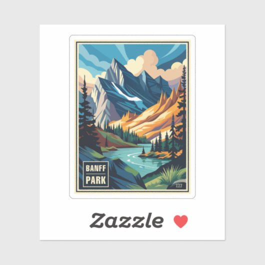 Nationaal park Retro Banff Sticker (Vel)