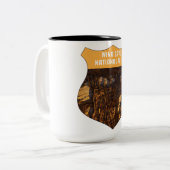 Nationaal Park Retro Boxwork South Dakota Tweekleurige Koffiemok (Voorkant links)