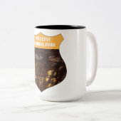 Nationaal Park Retro Boxwork South Dakota Tweekleurige Koffiemok (Voorkant rechts)