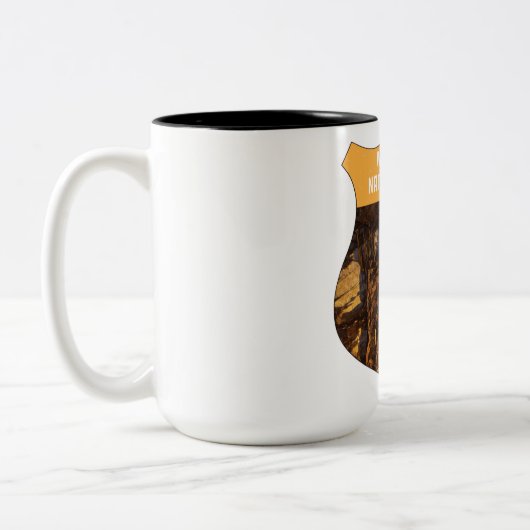 Nationaal Park Retro Boxwork South Dakota Tweekleurige Koffiemok (Links)