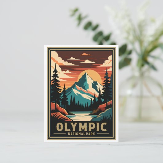 Nationaal park Retro Briefkaart (Staand voorkant)