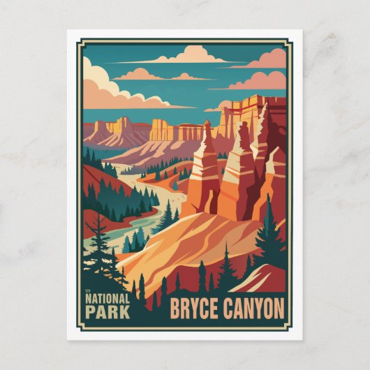 Nationaal park Retro Bryce Canyon Briefkaart (Voorkant)