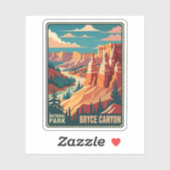Nationaal park Retro Bryce Canyon Sticker (Vel)