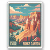 Nationaal park Retro Bryce Canyon Sticker (Voorkant)