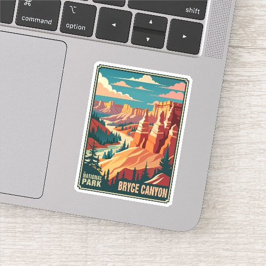 Nationaal park Retro Bryce Canyon Sticker (Detail)