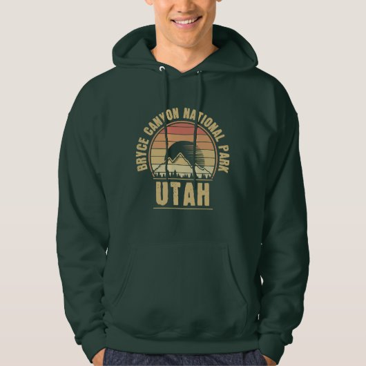 Nationaal park Retro Bryce Canyon Utah Hoodie (Voorkant)