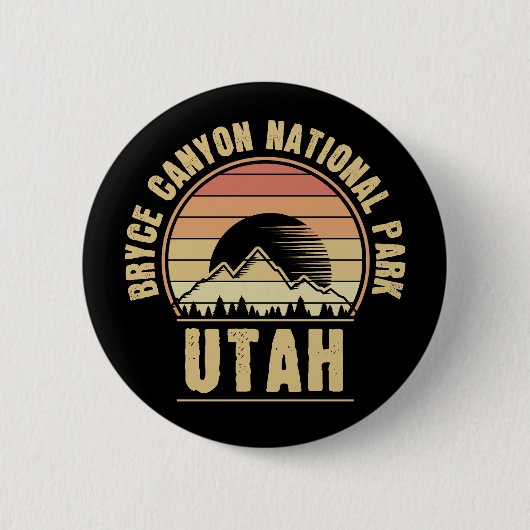 Nationaal park Retro Bryce Canyon Utah Ronde Button 5,7 Cm (Voorkant)