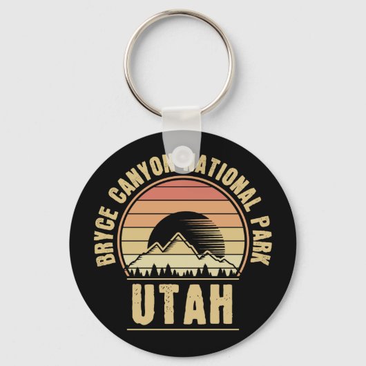 Nationaal park Retro Bryce Canyon Utah Sleutelhanger (Voorkant)