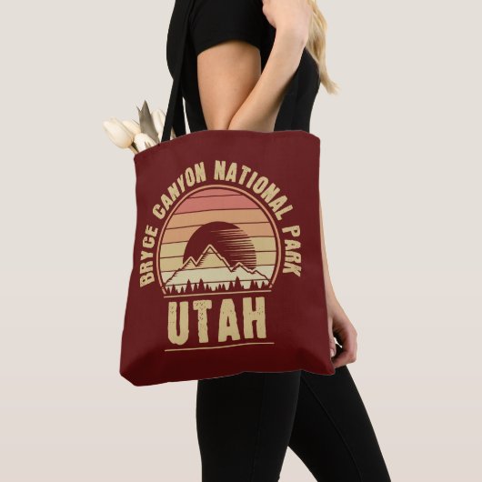 Nationaal park Retro Bryce Canyon Utah Tote Bag (Dichtbij)