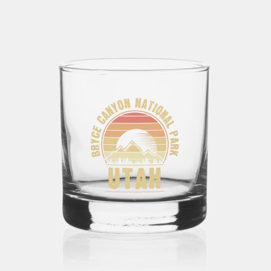Nationaal park Retro Bryce Canyon Utah Whisky Glas (Voorkant)