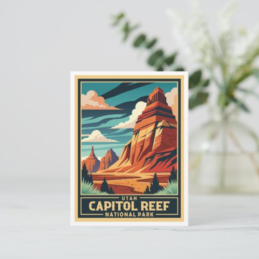 Nationaal park Retro Capitol reef Briefkaart (Staand voorkant)