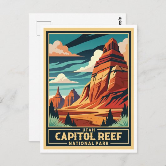 Nationaal park Retro Capitol reef Briefkaart (Voorkant / Achterkant)