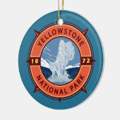 Nationaal Park Retro Compass Embleem Keramisch Ornament (Links)