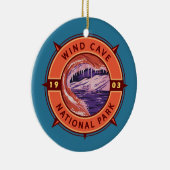 Nationaal Park Retro Compass Embleem Keramisch Ornament (Rechts)