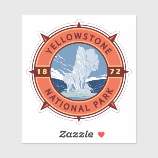 Nationaal Park Retro Compass Embleem Sticker (Vel)