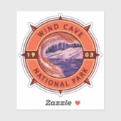 Nationaal Park Retro Compass Embleem Sticker (Vel)