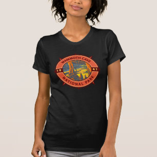 Nationaal Park Retro Compass Embleem van de Cave v T-shirt