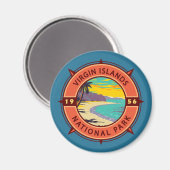 Nationaal Park Retro Compass Embleem van de Maagde Magneet (Voorkant / Achterkant)