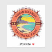 Nationaal Park Retro Compass Embleem van de Maagde Sticker (Vel)