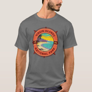 Nationaal Park Retro Compass Embleem van de Maagde T-shirt
