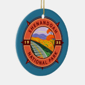 Nationaal Park Retro Compass Emblem Keramisch Ornament (Rechts)