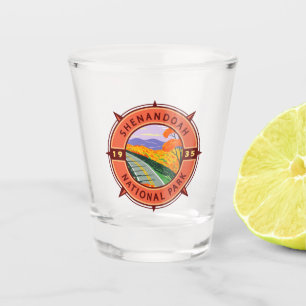 Nationaal Park Retro Compass Emblem Shot Glas