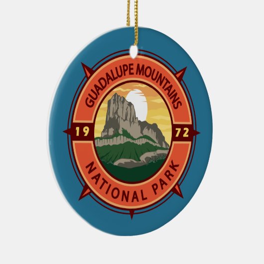 Nationaal Park Retro Compass Keramisch Ornament (Rechts)