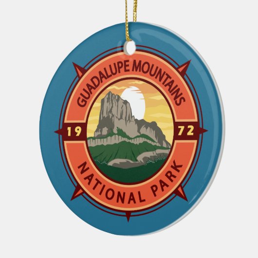 Nationaal Park Retro Compass Keramisch Ornament (Links)