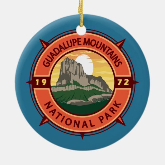 Nationaal Park Retro Compass Keramisch Ornament (Achterkant)