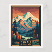 Nationaal park Retro Denali Briefkaart (Voorkant)