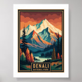Nationaal park Retro Denali Poster (Voorkant)