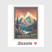Nationaal park Retro Denali Sticker (Vel)